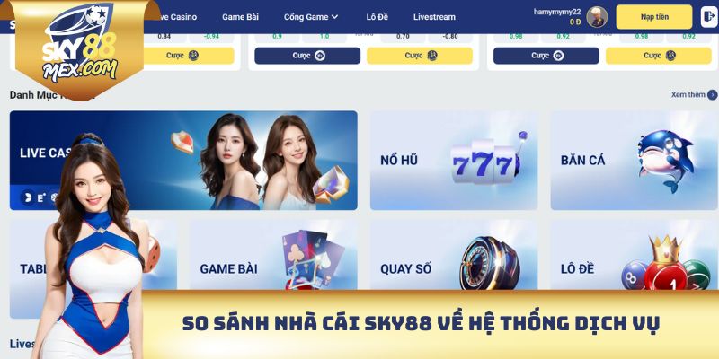 So sánh nhà cái SKY88 về hệ thống dịch vụ